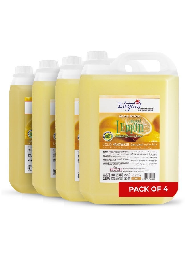 Elegant عبوة إعادة تعبئة سائل غسيل اليدين بالليمون 5 لتر - عبوة من 4 - Image 1